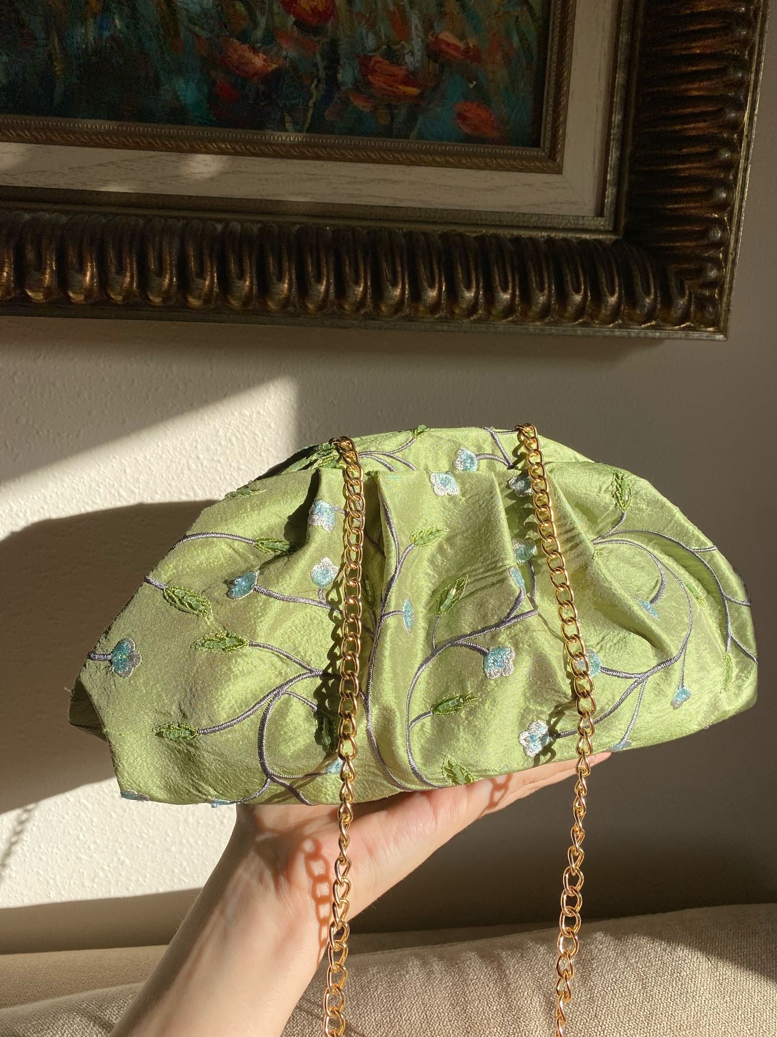 Bolso Marcela seda bordada