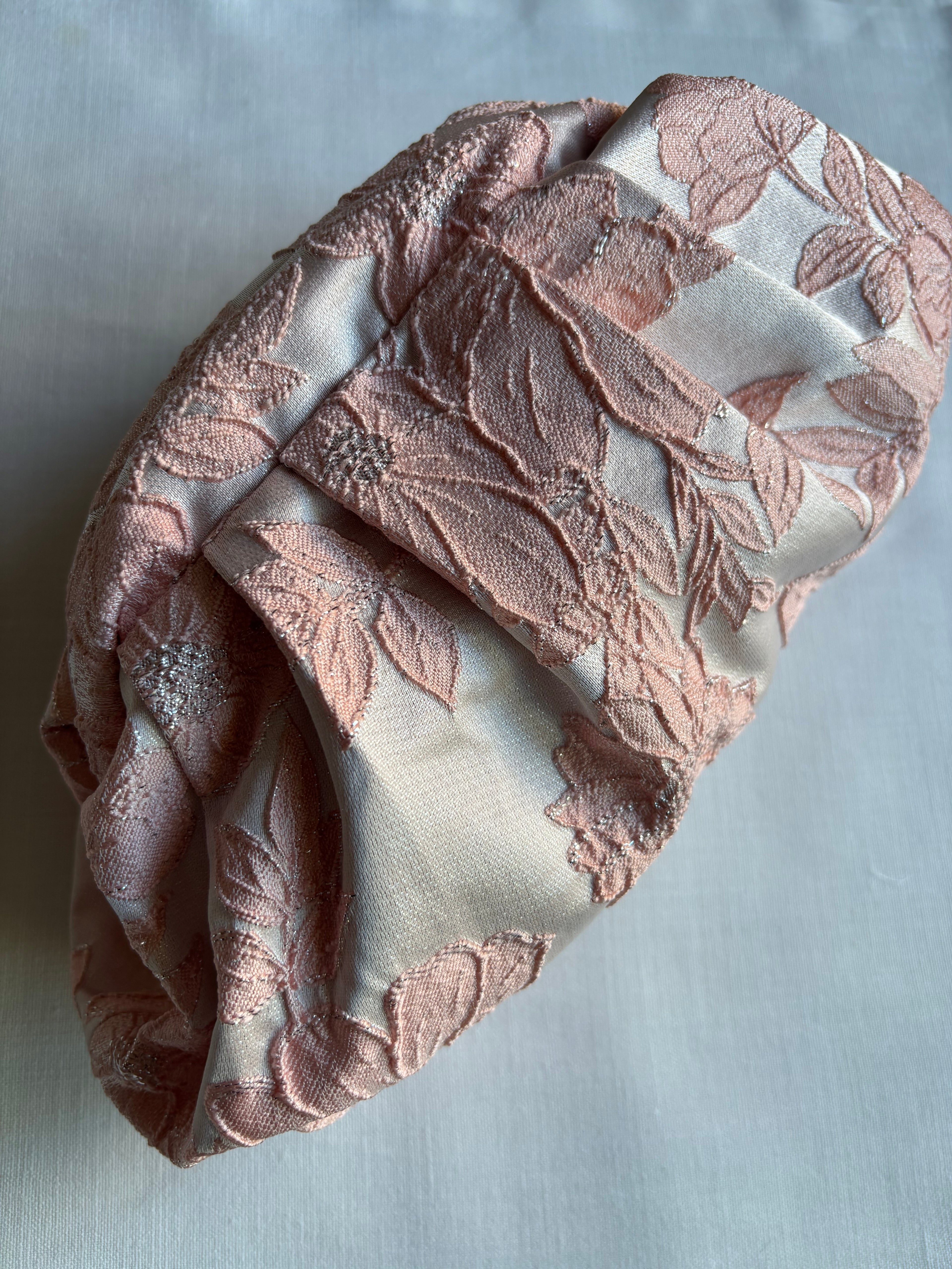 Bolso Marcela brocado flores rosa