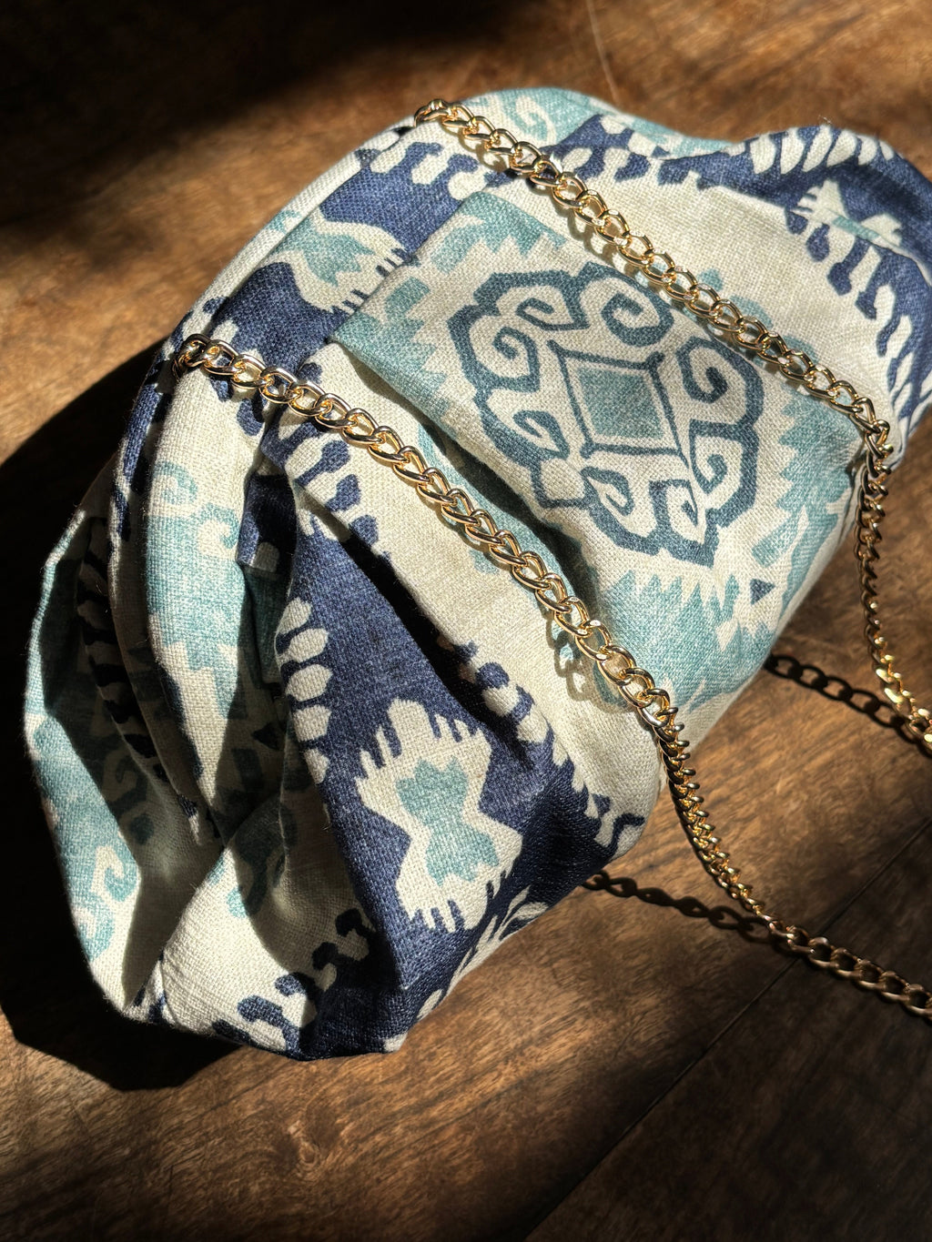 Bolso Marcela estampado étnico azul