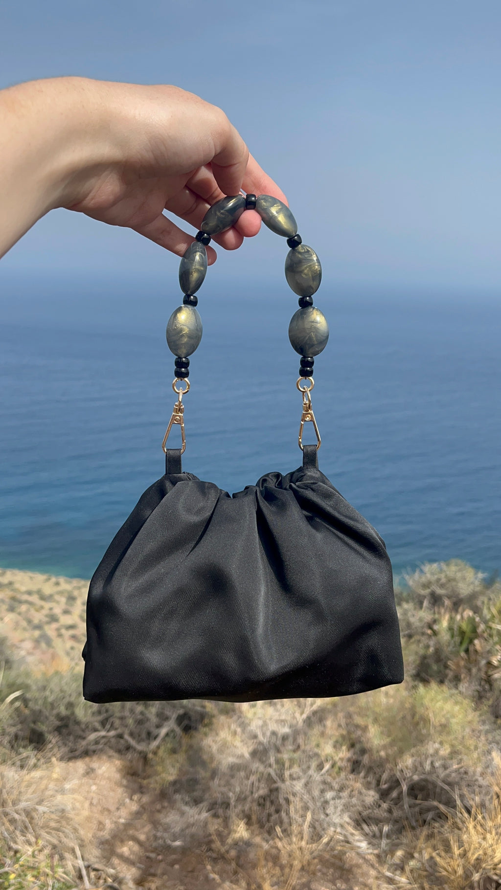 Bolso Ágata negro satinado