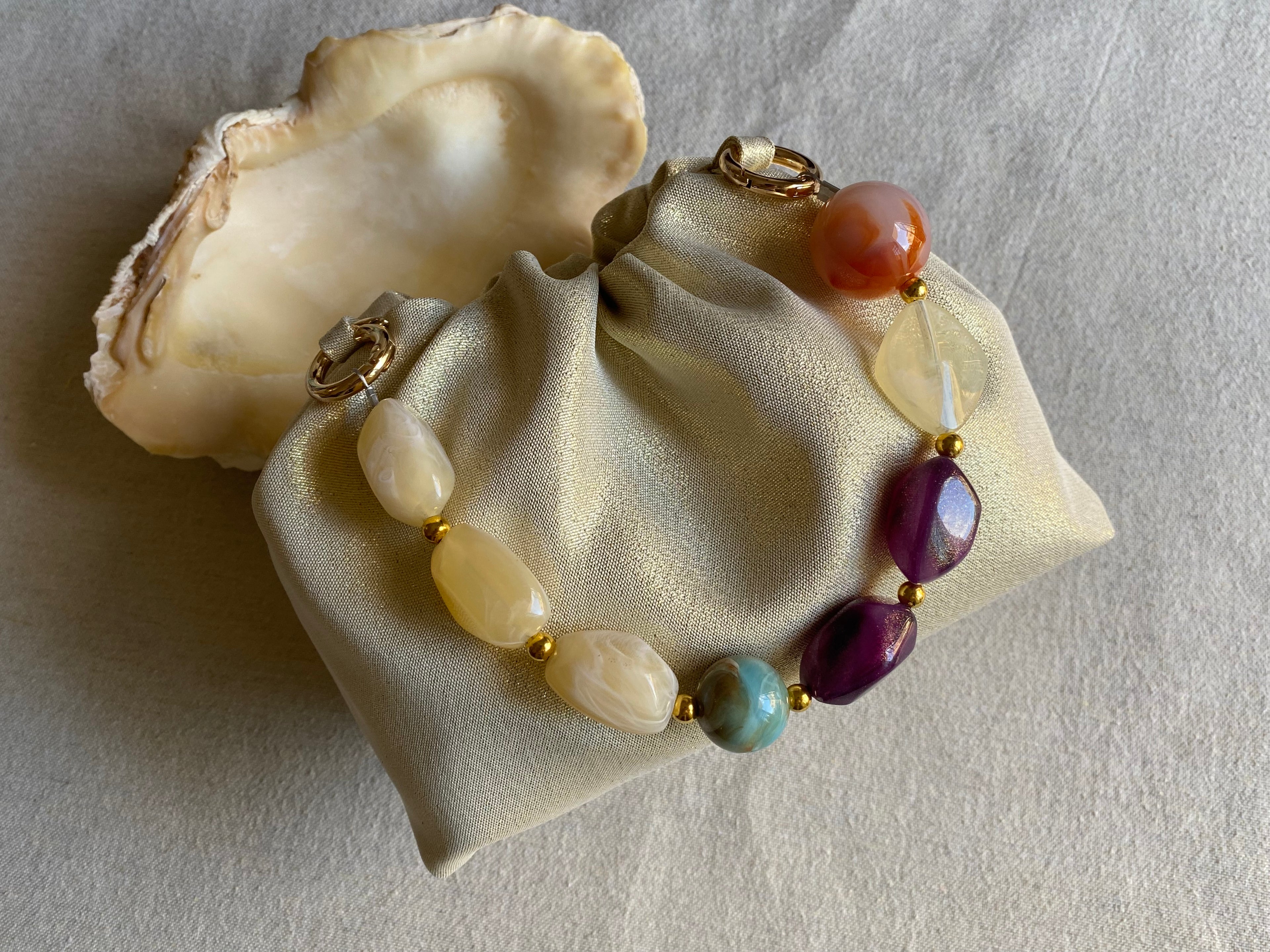 Bolso Ágata dorado brillante