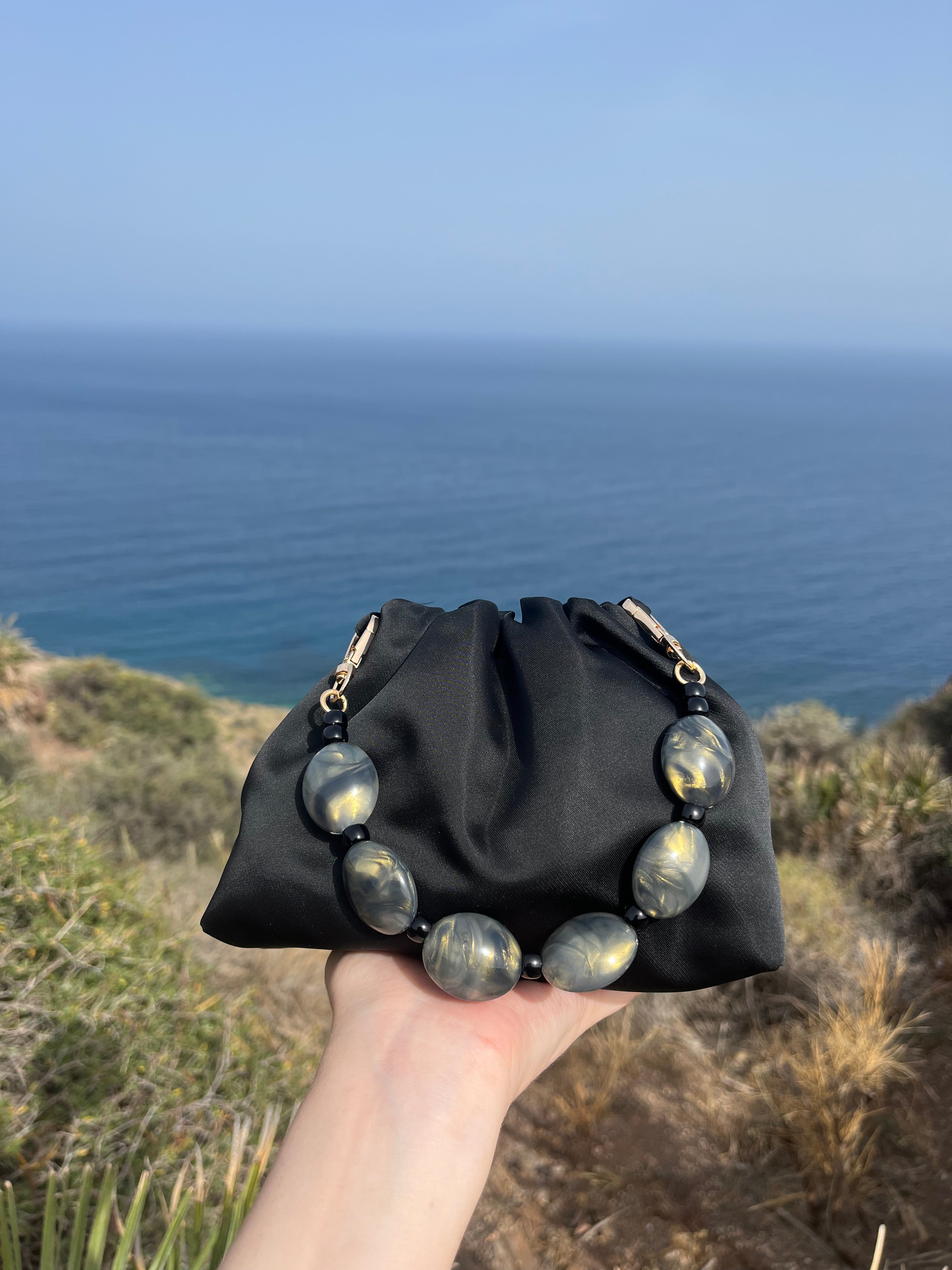 Bolso Ágata negro satinado